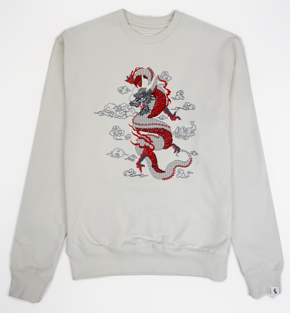 Steel Grey Dragon Crew Sweater