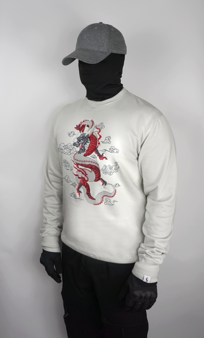 Steel Grey Dragon Crew Sweater