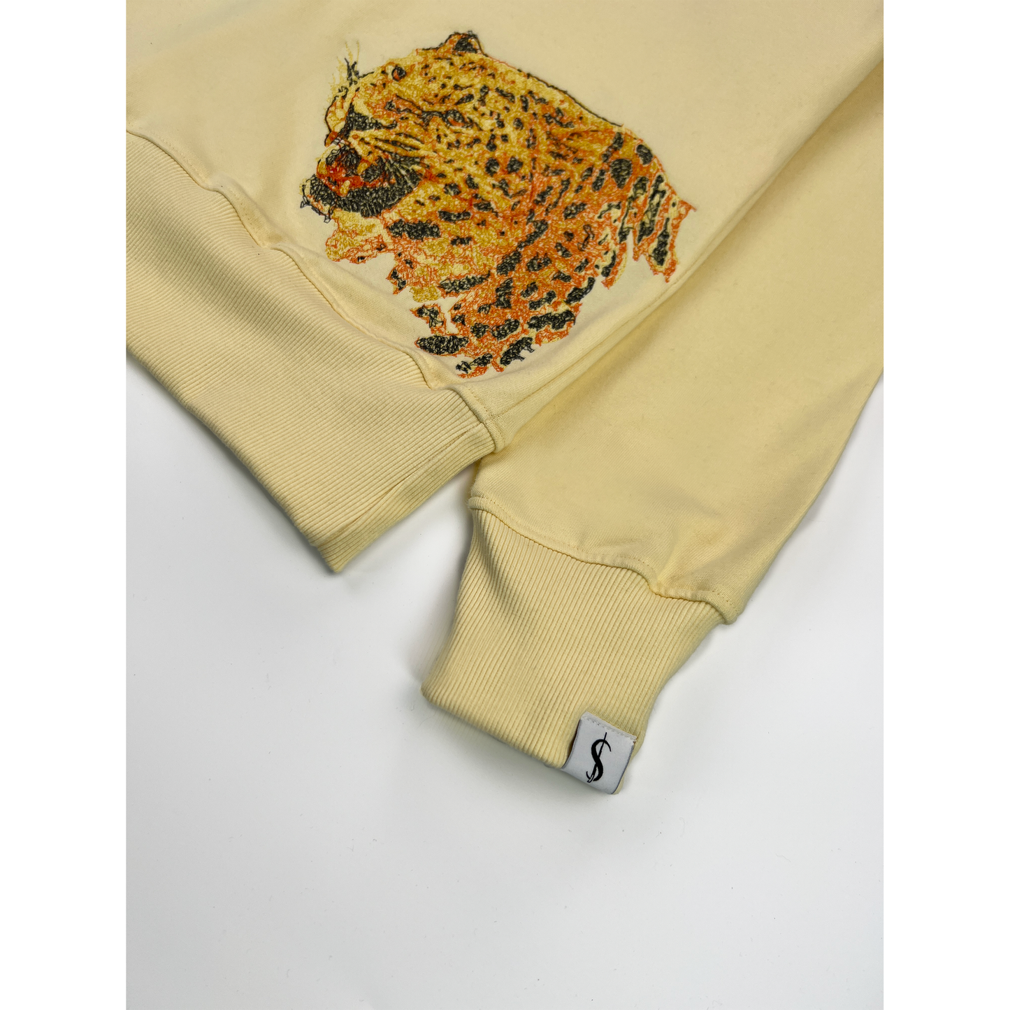 Cheetah Embroidered Crew Sweater