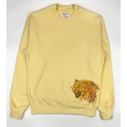 Cheetah Embroidered Crew Sweater