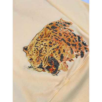 Cheetah Embroidered Crew Sweater