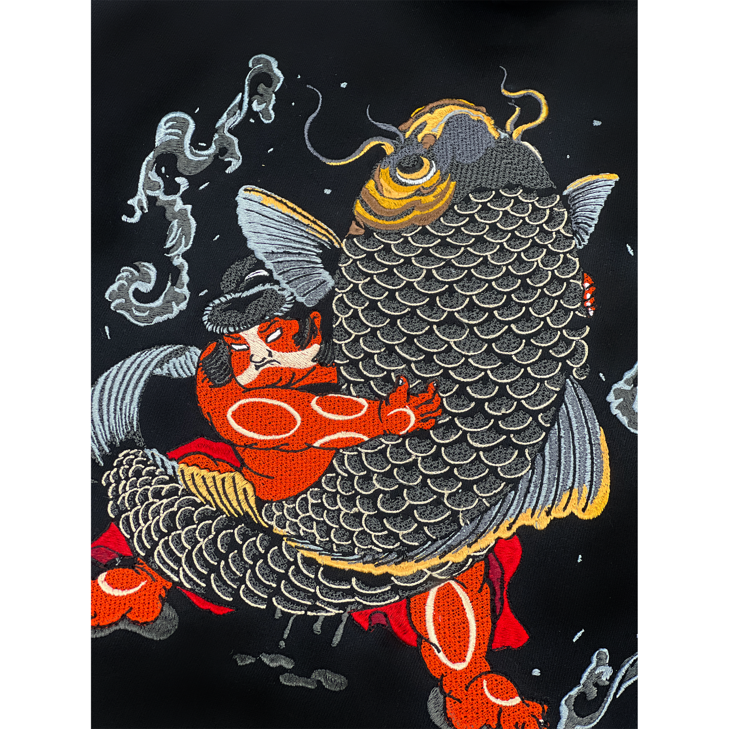 Kintaro Great Carp Embroidered Heavy Hoodie