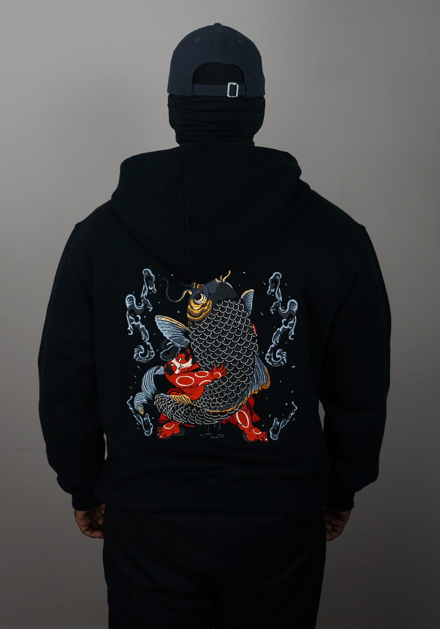 Kintaro Great Carp Embroidered Heavy Hoodie