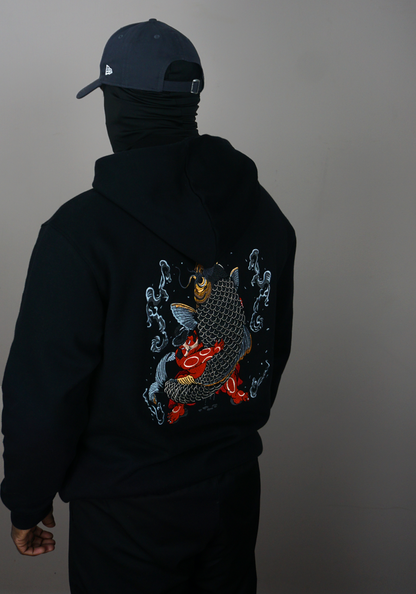 Kintaro Great Carp Embroidered Heavy Hoodie