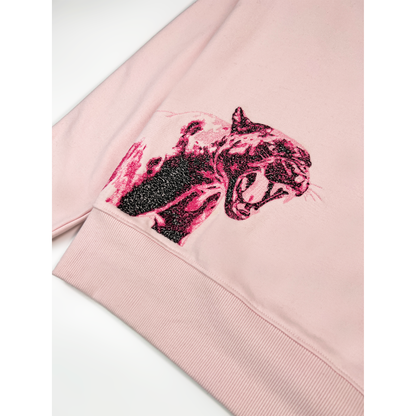 Pink Panther Embroidered Crew Sweater