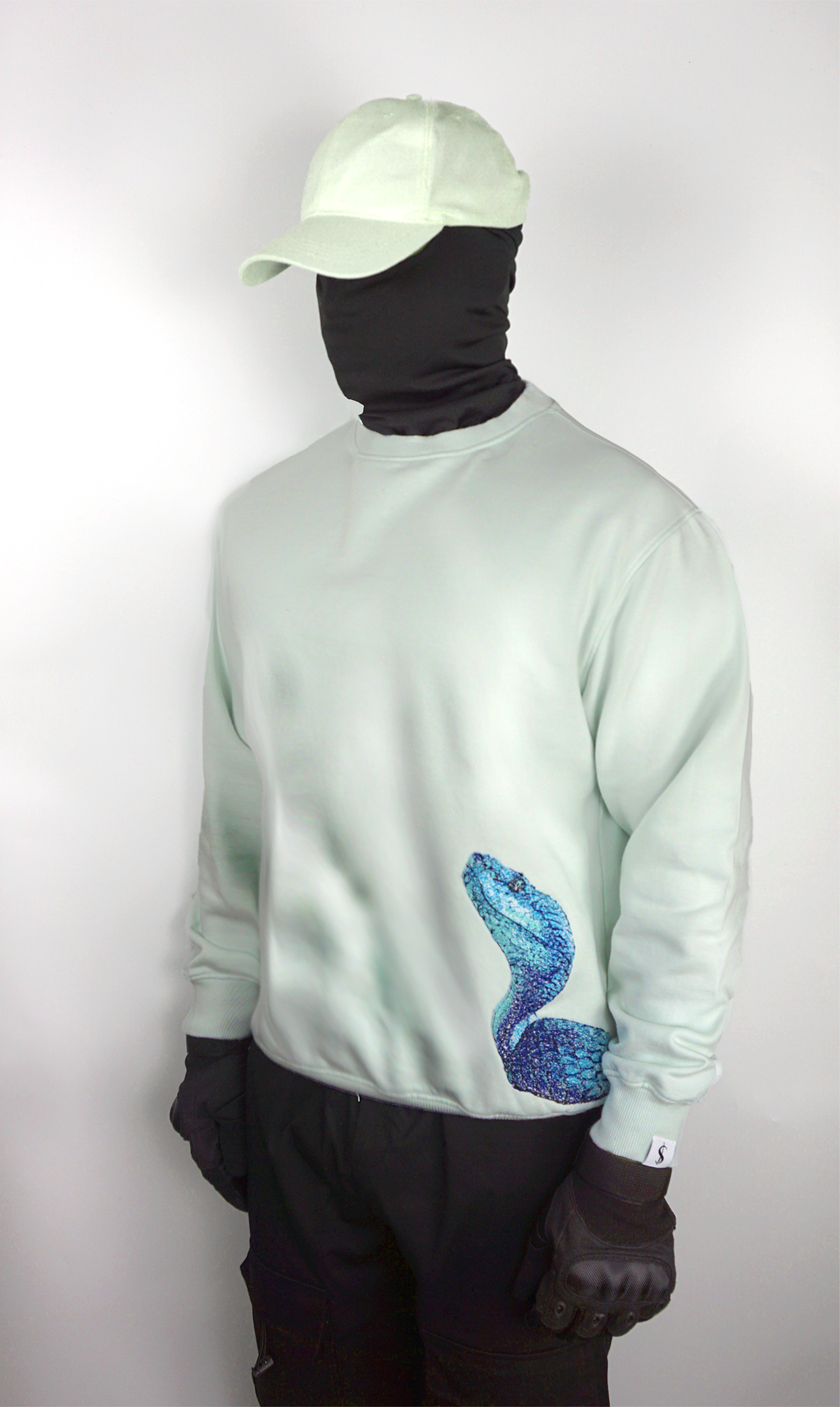 Blue Viper Embroidered Crew Sweater